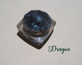 DRAGON - Deep Dark Green Shimmer Mineral Eye Shadow, Loose Pigments, Cruelty-Free, Vegan Mineral Makeup Green Eyeshadow