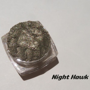 Night Hawk: Olive Green Shimmer Mineral Eyeshadow - Vegan Makeup