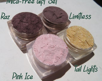 Fun Mica-Free Mineral Eyeshadow Makeup 4 Piece Gift Set, Loose Vegan Mineral Eye Shadows Birthday Gift, Gifts For Teen - Set #2