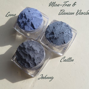 Matte Blue Mineral Eyeshadow Set: Mica & Titanium Dioxide Free, Vegan