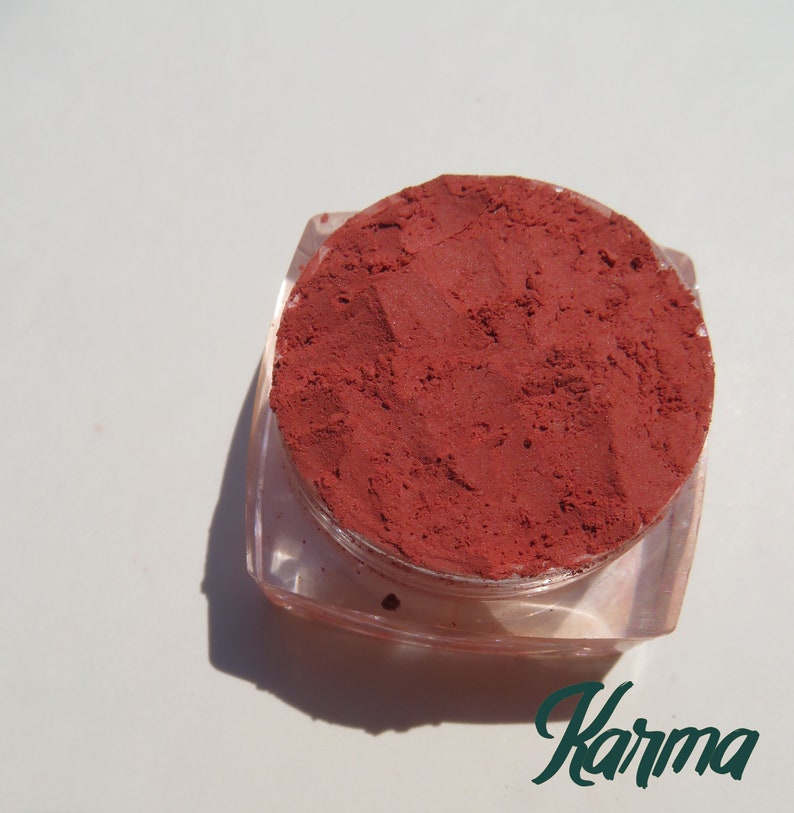 KARMA Orange Red Vegan Matte Loose Mineral Eyeshadow, Titanium Dioxide Free, Eco Friendly Cruelty-Free, Pure Mineral Eye Shadow image 1