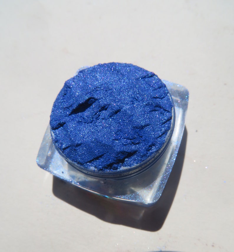 LUCKY Bright Blue Shimmer Mineral Eyeshadow, Loose Pigments, Vegan Eco-Friendly Cruelty-free Mineral Eye Shadow image 4