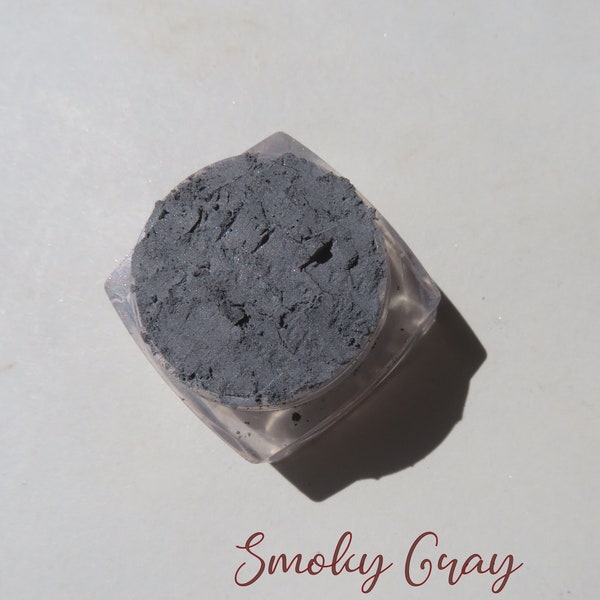 SMOKY GRAY -  Pale Smokey Gray Semi-Shimmer Mineral Eyeshadow, Loose Pigments, Cruelty Free Vegan Eye Shadow