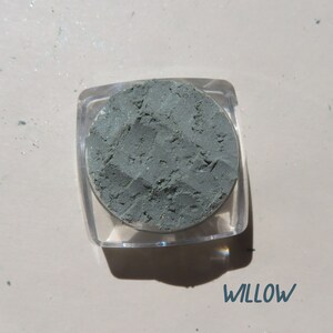 Willow - Shimmer Green Gray Loose Powder Mineral Eyeshadow, Cruelty Free, Eco-Friendly, Vegan Mineral Eye Shadow