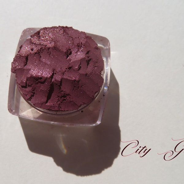 CITY GIRL - Dark Mauve with Pink Sheen Vegan Mineral Eyeshadow, Loose Pigments, Cruelty-Free, Pure Mineral Eye Shadow