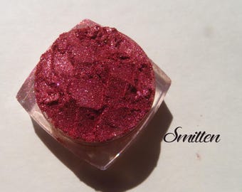 SMITTEN - Shimmer Orange Red Pink Mineral Eyeshadow: Vegan, Carmine Free