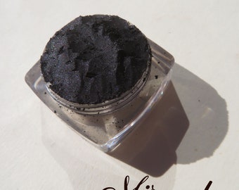 MIRANDA - Black Shimmer Loose Powder Eco-Friendly Mineral Eyeliner or Eyeshadow, Curelty-Free, Vegan Mineral Black Eye Shadow