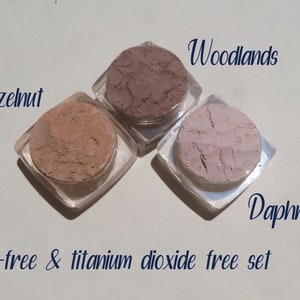 Mica-Free and Titanium Dioxide Free Mineral Eyeshadow Set: Matte Brown Shades, Vegan