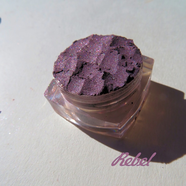 REBEL - Gray Plum Purple Shimmer Mineral Eyeshadow, Loose Pigments, Cruelty-Free, Vegan Mineral Eye Shadow