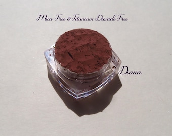 DIANA  Mineral Eyeshadow: Dark Brown Red Mica-Free and Titanium Dioxide Free Vegan, Cruelty-Free