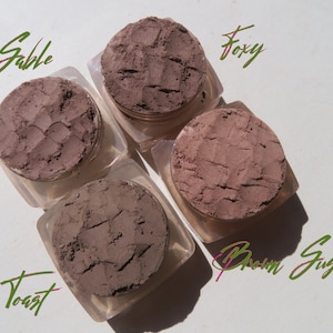 Light Brown Matte Mineral Eyeshadow Set: Vegan Makeup Gift, 4 Piece