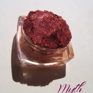 MYTH - Heavy Shimmer Orange Red Vegan Mineral Eye Shadow, Loose Pigments Carmine Free Cruelty Free, Pure Mineral Eye Shadow