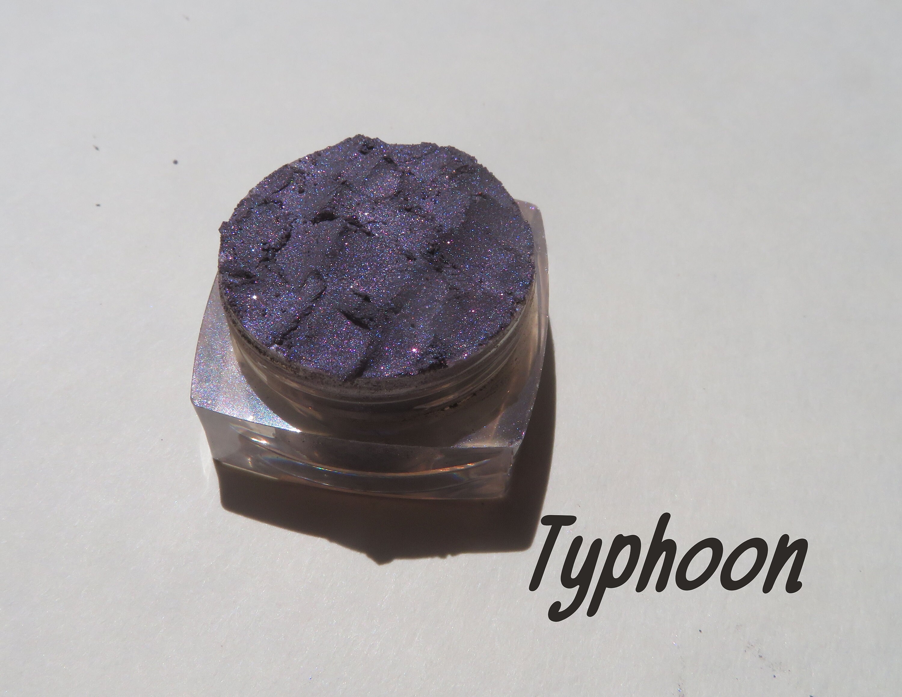 TYPHOON - Dark Stormy Gray Shimmer Mineral Eyeshadow, Vegan Loose Pigments, Eco-Friendly, Mineral Eye Shadow
