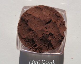 DIRT ROAD - Matte Dark Brown Mineral Eyeshadow, Vegan Loose Powder Eyebrows or Eyeliner, Mineral Makeup Eye Shadow