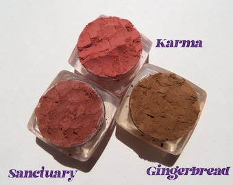 Red & Browns Matte Gift Set - Red Brown Vegan Mineral Eyeshadow Gift Set, Eco Friendly, Loose Pigments Cruelty-Free Makeup Gift Set of three
