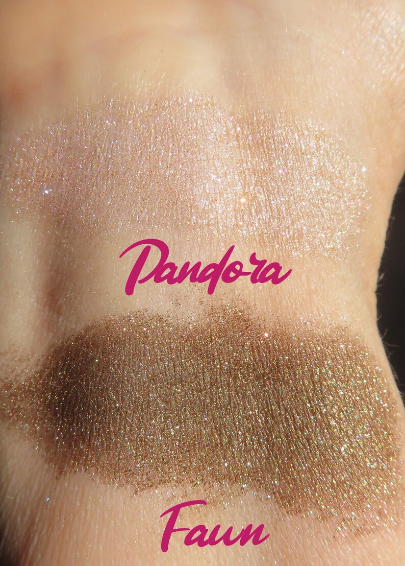 PANDORA Nude Semi-Sheer Sparkly Shimmer Vegan Mineral Eyeshadow, Loose Pigments, Heavy Shimmer Mineral Eye Shadow image 9