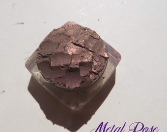METAL ROSE - Dark Brown Shimmer Mineral Eyeshadow, Vegan Loose Powder Eyeshadow, Cruelty-Free, Talc Free Mineral Eyeshadow
