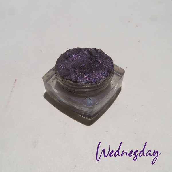 WEDNESDAY - Royal Dark Plum Shimmer Mineral Eyeshadow Loose Pigments Cruelty-Free Vegan Purple Shimmer Mineral Eye Shadow