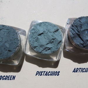 Dark Green Mineral Eyeshadow 3-Piece Set: Shimmer & Matte, Vegan