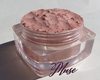 MUSE - Warm Mauve Semi-Matte Loose Powder Mineral Blush, Carmine Free, Cruelty-Free Mineral Loose Pigments, Blush or Eye Shadow