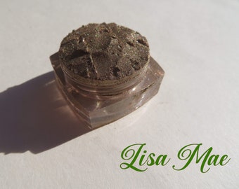 NEW -LISA MAE - Chocolate Brown Golden Shimmer Mineral Eye Shadow | Vegan Loose Pigment Mineral Cruelty-Free | Eco-Friendly Eyeshadow