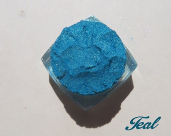 TEAL - Blue Green Shimmer Mineral Eye Shadow, Loose Pigments, Cruelty-Free, Vegan Mineral Eyeshadow