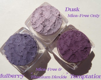 Purple Matte Mineral Eyeshadow Vegan Gift Set: Mica-Free Loose Pigments