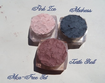 3 Piece Mica-Free Matte Mineral Eyeshadow Gift Set, Loose Pigments, Cruelty-Free, Vegan Mineral Makeup Eye Shadow