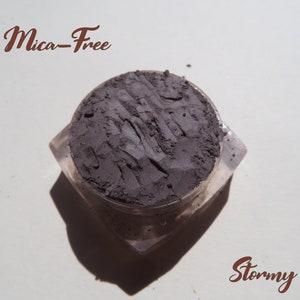 STORMY Mica-Free Matte Gray Brown Mineral Eyeshadow, Smokey Gray Loose Pigments, Cruelty-Free, Vegan Mineral Eye Shadow image 1