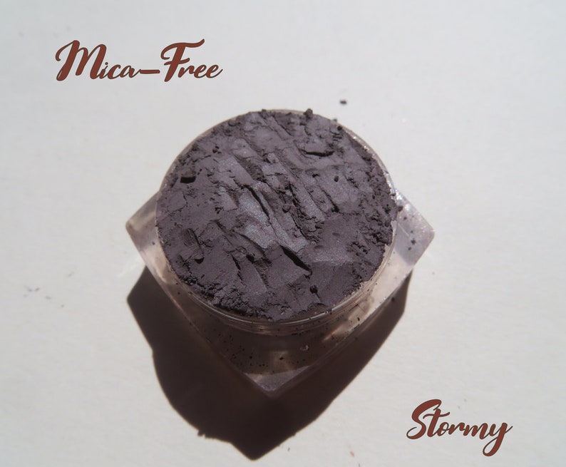 STORMY Mica-Free Matte Gray Brown Mineral Eyeshadow, Smokey Gray Loose Pigments, Cruelty-Free, Vegan Mineral Eye Shadow image 1