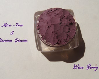 WINE BERRY - Sans mica et sans dioxyde de titane - Fard à paupières minéral violet foncé mat, pigments libres, végétalien, sans cruauté envers les animaux, ombre à paupières minérale