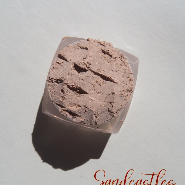 SANDCASTLES - Pale Beige Sandy Brown Shimmer Mineral Eyeshadow, Eco-Friendly, Loose Pigments, Vegan Mineral Eye Shadow