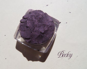 BECKY - Dark Plum Shimmer Purple Mineral Eye Shadow, Vegan Loose Pigments Eco-Friendly Cruelty Free Purple Mineral Eyeshadow