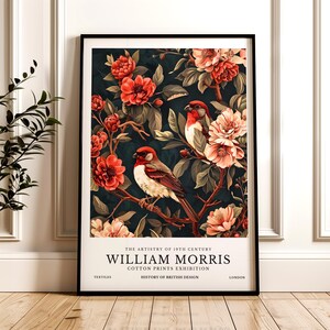 William Morris Print, Bird Pattern Framed or Unframed Vertical Poster