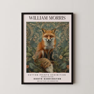 William Morris  Print, Fox Pattern Framed or Unframed Vertical Poster