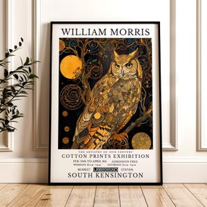 William Morris Print, Owl Pattern Framed or Unframed Vertical Poster