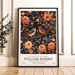 William Morris Print, Bird Pattern Framed or Unframed Vertical Poster