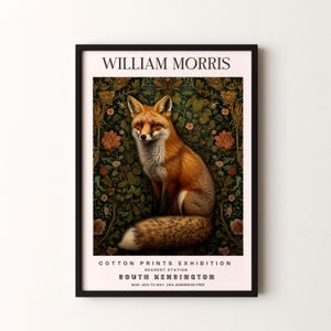 William Morris  Print, Fox Pattern Framed or Unframed Vertical Poster