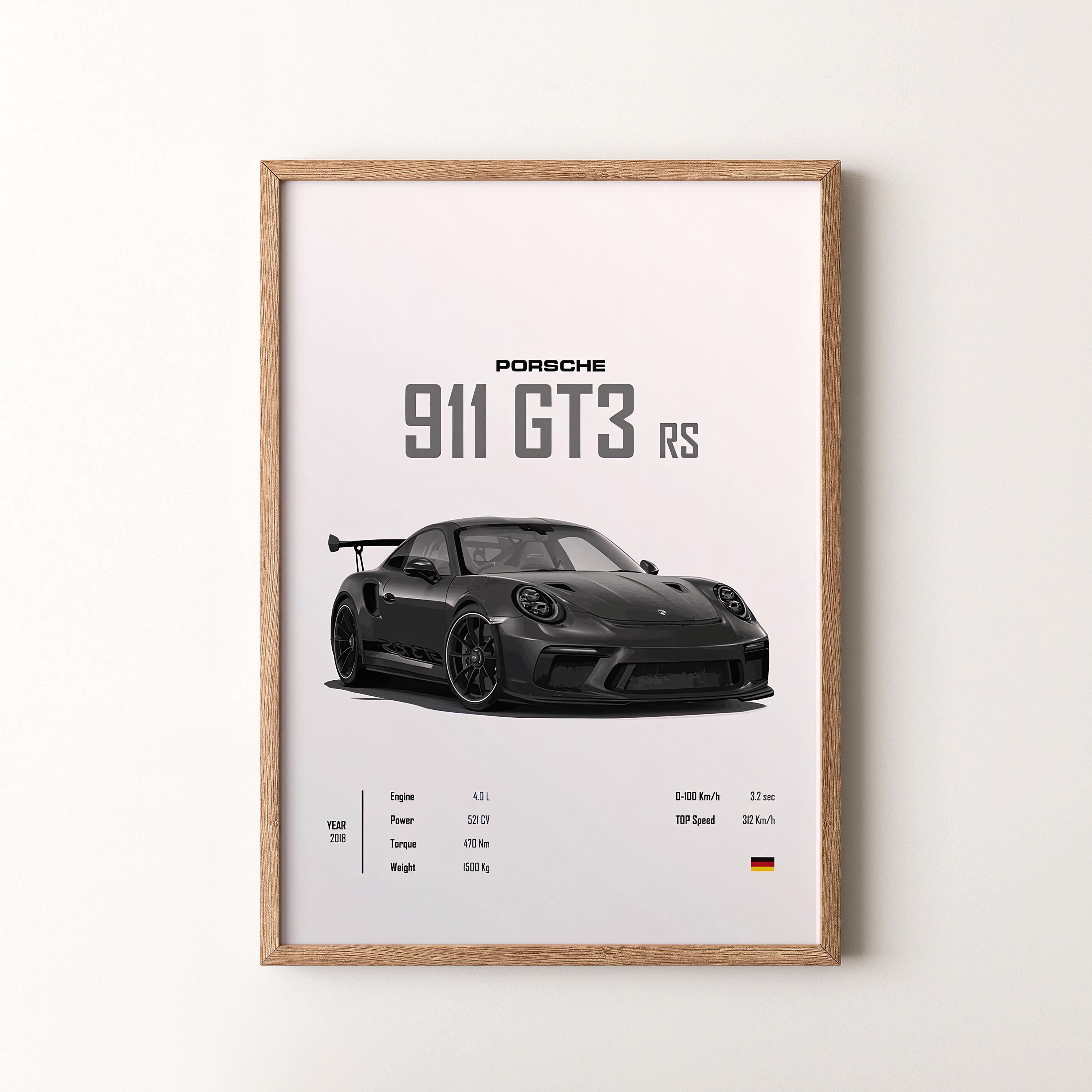 ポルシェ 911 GT3 RS 4.0 ポスター Poster Porsche 911 GT3 RS 2022 - Drivarts.com | Porsche poster