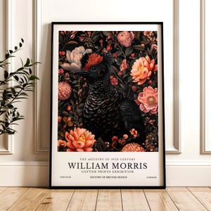 William Morris Print, Bird Pattern Framed or Unframed Vertical Poster