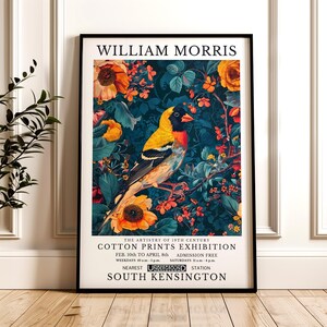 William Morris Print, Bird Pattern Framed or Unframed Vertical Poster