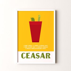 Impresión de cóctel, póster vertical enmarcado o sin marco de César