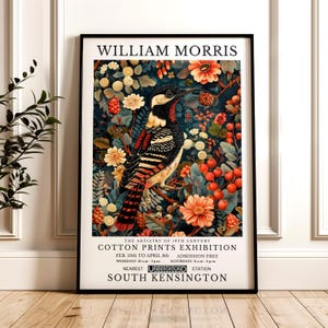 William Morris Print, Bird Pattern Framed or Unframed Vertical Poster