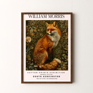 William Morris  Print, Fox Pattern Framed or Unframed Vertical Poster