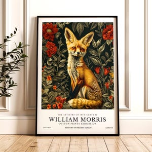 William Morris  Print, Fox Pattern Framed or Unframed Vertical Poster