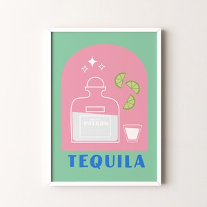 Impresión de tragos de tequila, póster vertical de tequila enmarcado o sin marco