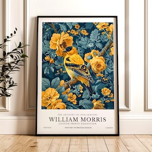 William Morris Print, Bird Pattern Framed or Unframed Vertical Poster