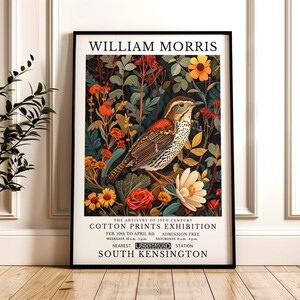 William Morris Print, Bird Pattern Framed or Unframed Vertical Poster