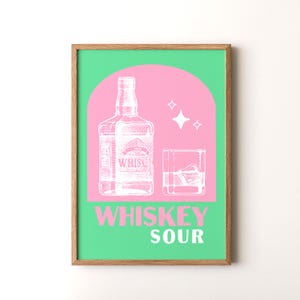 Póster vertical de cóctel de whisky sour enmarcado o sin marco