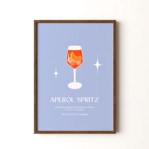Impresión de cóctel, póster vertical enmarcado o sin marco de Aperol Spritz